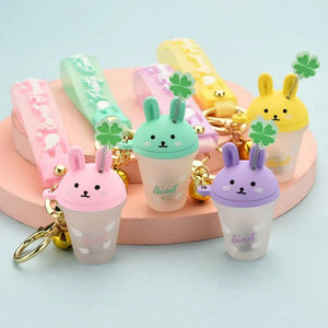 Frosted Rabbit Keychain with Lamp Acrylic Bag Pendant
