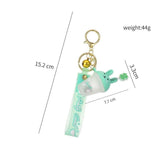 Frosted Rabbit Keychain with Lamp Acrylic Bag Pendant