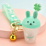 Frosted Rabbit Keychain with Lamp Acrylic Bag Pendant