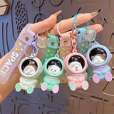 Astronaut Sunset Lamp Keychain Spaceman Animal Doll Lights Projector Keyring
