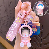 Astronaut Sunset Lamp Keychain Spaceman Animal Doll Lights Projector Keyring