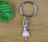 Vintage Enamel Dancing Girl Keychain Mixed Colors