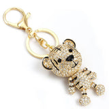 Tiger Crystal Rhinestones Keychain Enamel Pendant HandBag Car Keyring
