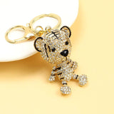 Tiger Crystal Rhinestones Keychain Enamel Pendant HandBag Car Keyring
