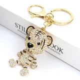 Tiger Crystal Rhinestones Keychain Enamel Pendant HandBag Car Keyring