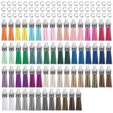 120Pcs Leather Tassel Charms and Jump Rings Kit for Jewelry Making