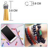 120Pcs Leather Tassel Charms and Jump Rings Kit for Jewelry Making
