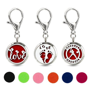Love Flower Key Chain Essential Oil Perfume Diffuser 30mm Locket