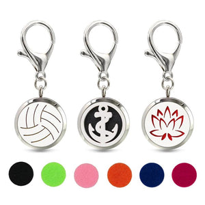 Baseball Flower Key Chain Oil Perfume Diffuser with Magnetic Locket