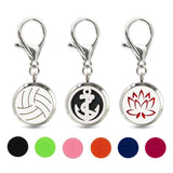 Baseball Flower Key Chain Oil Perfume Diffuser with Magnetic Locket