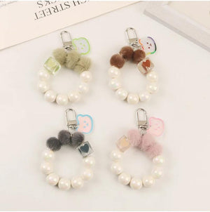 Colorful Acrylic Bear Keychain Pendant for Women Girl