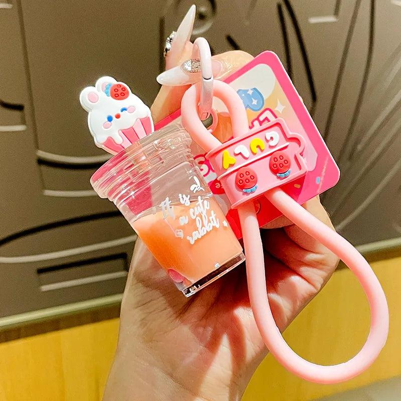 Rabbit Cartoon Oil Hand Rope Key Chain Boys Girls Backpack Pendant