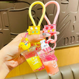 Rabbit Cartoon Oil Hand Rope Key Chain Boys Girls Backpack Pendant