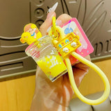 Rabbit Cartoon Oil Hand Rope Key Chain Boys Girls Backpack Pendant