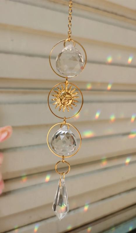 Mini Sun Catcher Car Prism Crystal Suncatcher Rearview Mirror Decor