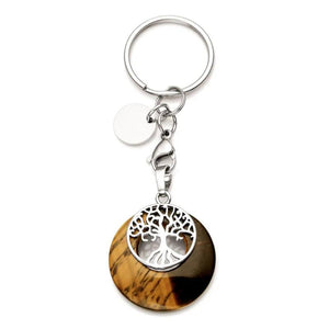 FYJS Silver Plated Tree of Life Key Chain
