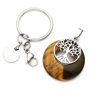 FYJS Silver Plated Tree of Life Key Chain