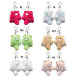 Bear Shape Keychain Plush Dolls Pendants Gift for Couples 2 Pack
