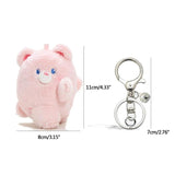 Bear Shape Keychain Plush Dolls Pendants Gift for Couples 2 Pack