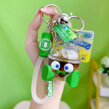 Floating Coffee Cup Liquid Keychain Cute Cartoon Keyring