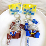 Floating Coffee Cup Liquid Keychain Cute Cartoon Keyring