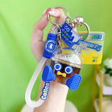Floating Coffee Cup Liquid Keychain Cute Cartoon Keyring
