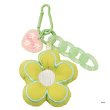 Fabric Flower Keychain Lanyard Love Heart Pendant Keychain