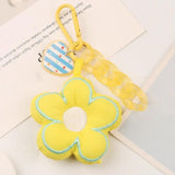 Fabric Flower Keychain Lanyard Love Heart Pendant Keychain
