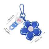 Fabric Flower Keychain Lanyard Love Heart Pendant Keychain