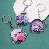 Anime Keychains Metal Holder Key Ring Honkai:Star Rail Acrylic Figure