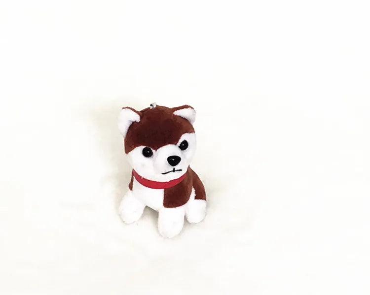 Faux Rabbit Fur Husky Dog Plush Keychain Bag Charms Toy Pendant