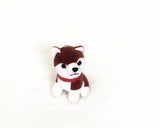 Faux Rabbit Fur Husky Dog Plush Keychain Bag Charms Toy Pendant