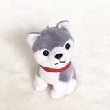 Faux Rabbit Fur Husky Dog Plush Keychain Bag Charms Toy Pendant