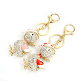 Funny Duck Rhinestone Keychain Enamel Pendant Keyring