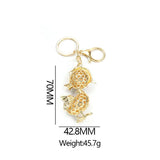 Funny Duck Rhinestone Keychain Enamel Pendant Keyring