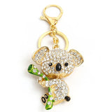 Koala Keychain Rhinestone Inlaid Metal Pendant Bag Car Key Ring Holder