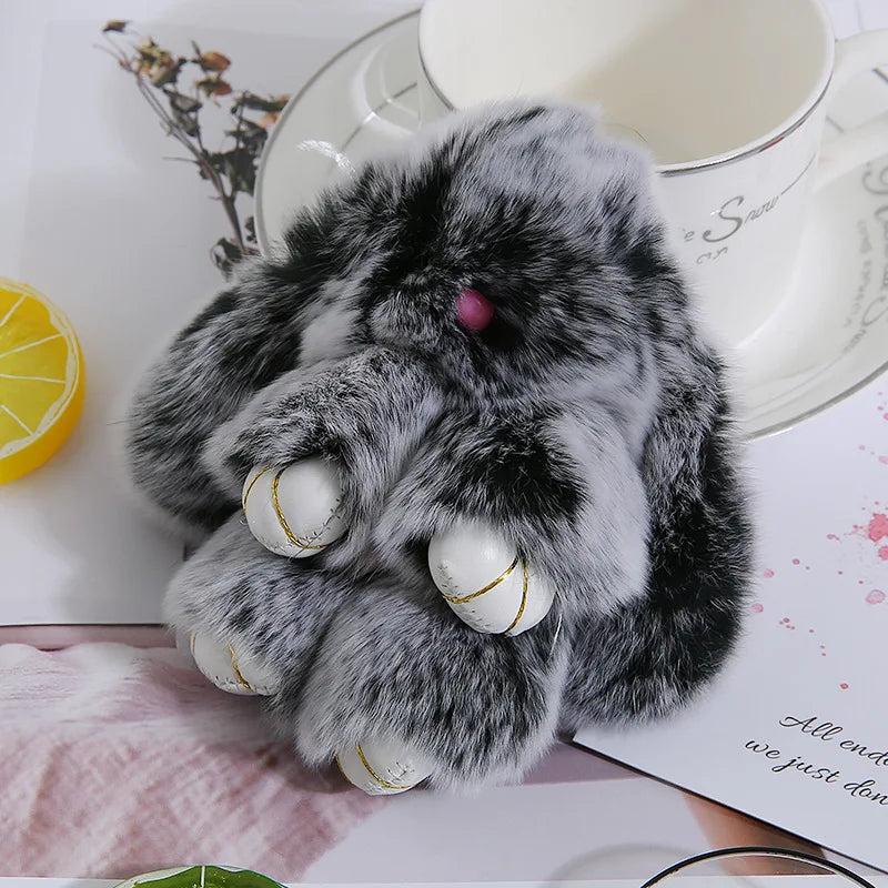 Real Fur Pompon Bunny Key Chains On Bags Car Trinket Girls Gift