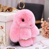 Real Fur Pompon Bunny Key Chains On Bags Car Trinket Girls Gift