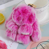 Real Fur Pompon Bunny Key Chains On Bags Car Trinket Girls Gift