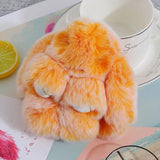 Real Fur Pompon Bunny Key Chains On Bags Car Trinket Girls Gift