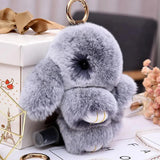 Real Fur Pompon Bunny Key Chains On Bags Car Trinket Girls Gift