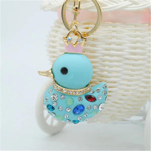 Creative Yellow Duck Rhinestone Car Key Chain Bag Pendant