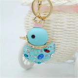 Creative Yellow Duck Rhinestone Car Key Chain Bag Pendant