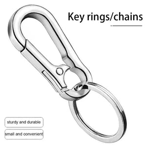 5Pcs Stainless Steel Carabiner Keychain Climbing Hook Car Key Ring