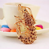 Rhinestone Shrimp Keychain Lobster Pendant Small Giveaway