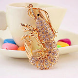 Rhinestone Shrimp Keychain Lobster Pendant Small Giveaway