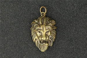 Brass Punk Rock Lion Head Keychain Pendant Vintage Copper Animal Key Ring