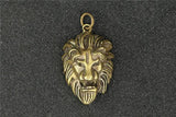 Brass Punk Rock Lion Head Keychain Pendant Vintage Copper Animal Key Ring