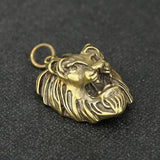 Brass Punk Rock Lion Head Keychain Pendant Vintage Copper Animal Key Ring