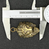 Brass Punk Rock Lion Head Keychain Pendant Vintage Copper Animal Key Ring